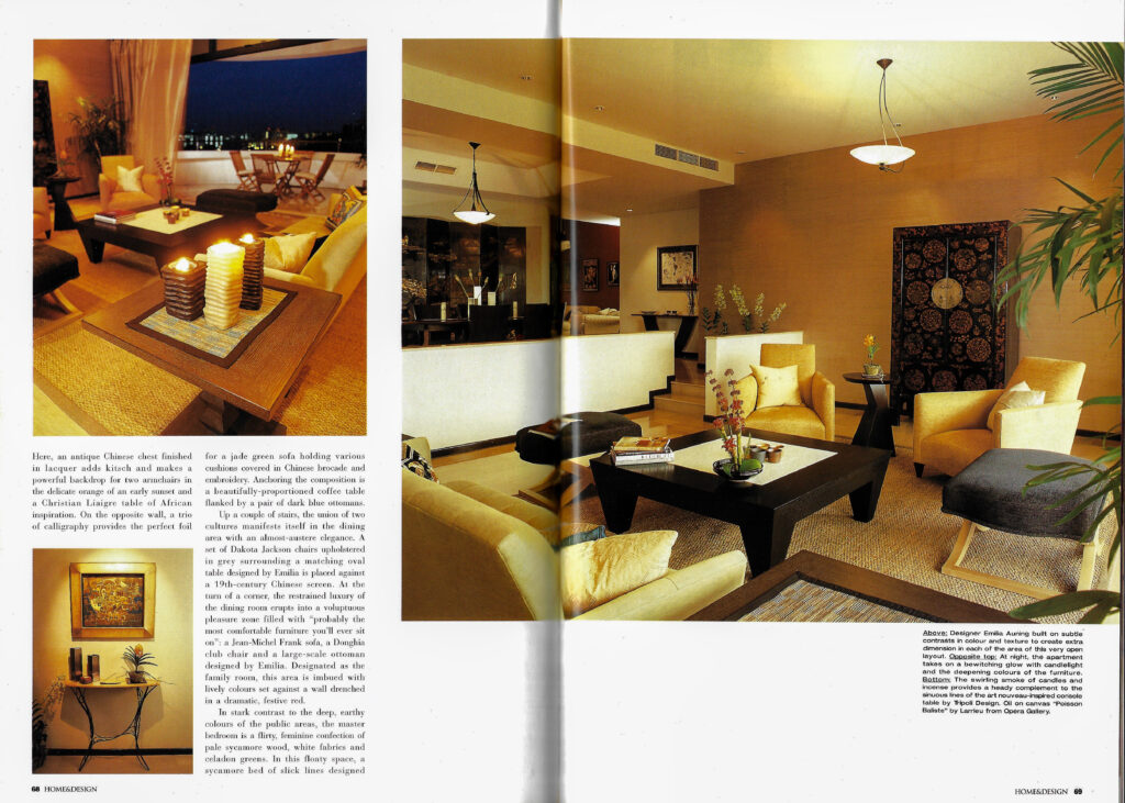 Magazine cut out of an interior design project in Singapore