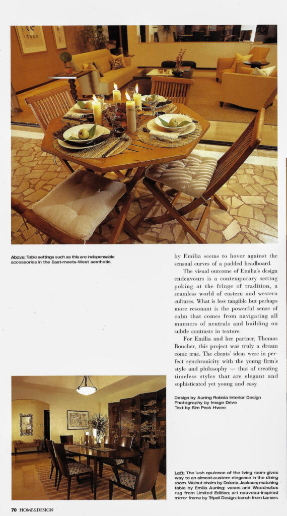 Magazine cut out of an interior design project done in Singapore