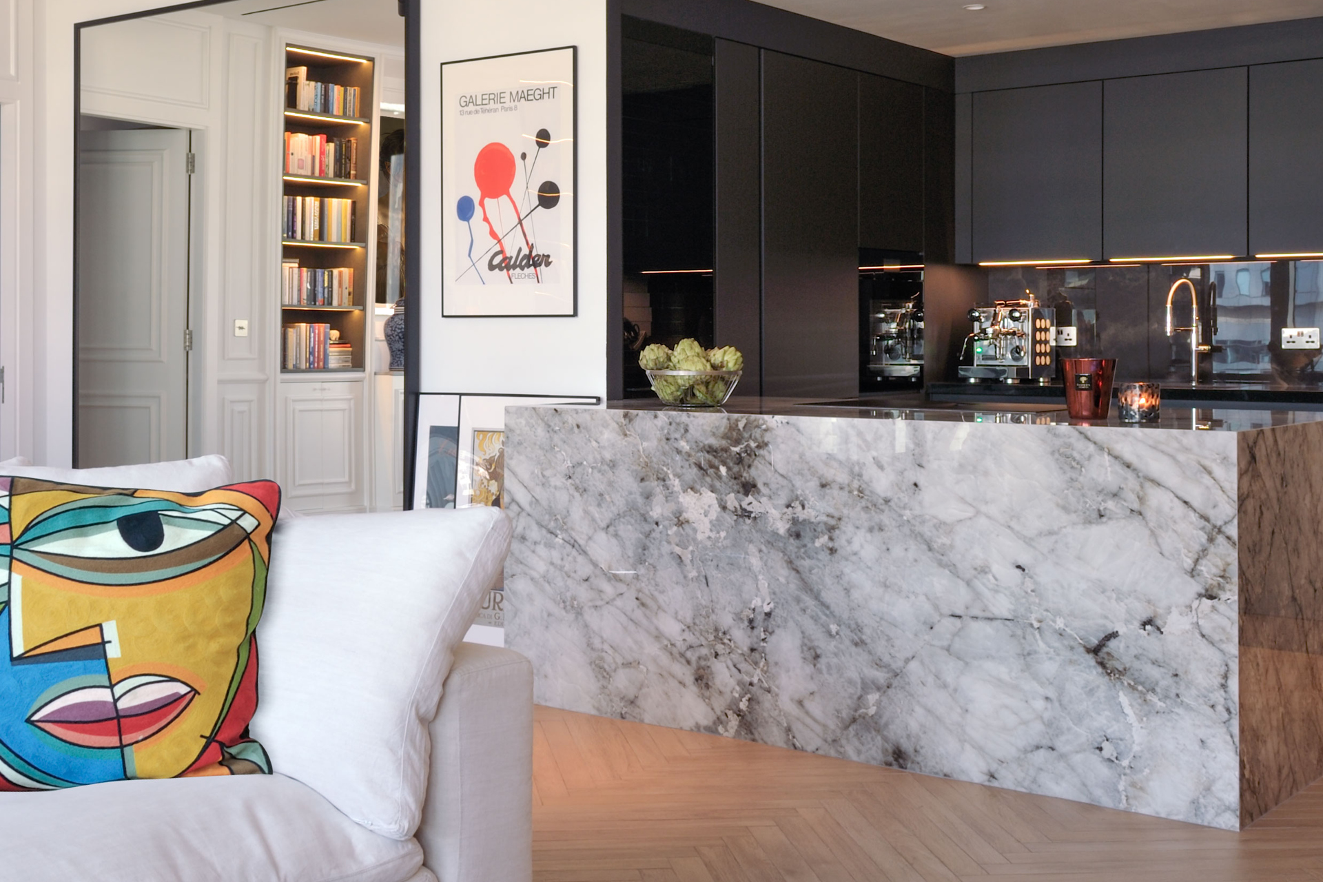 View of the kitchen from living room Burj Daman 