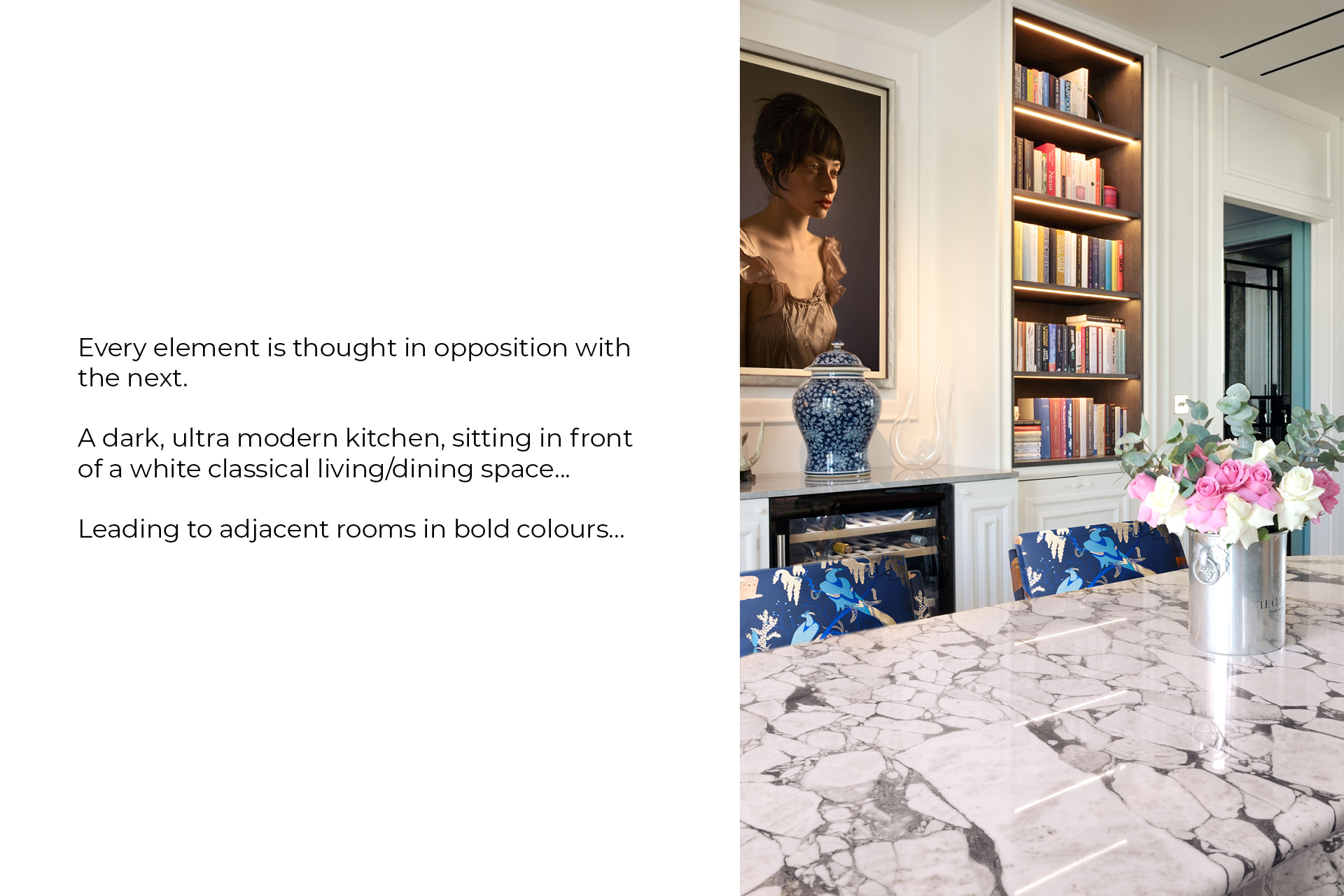 View of the dining room