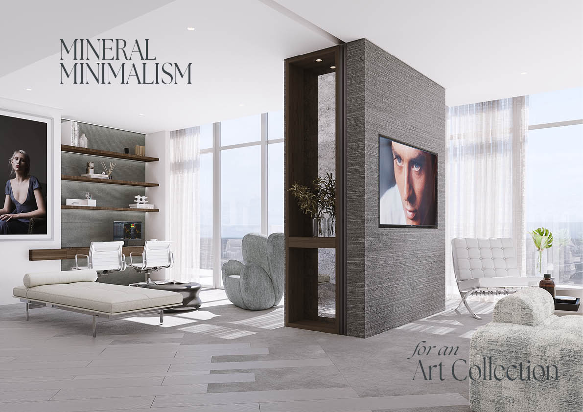 Mineral minimalism for an home art gallery 